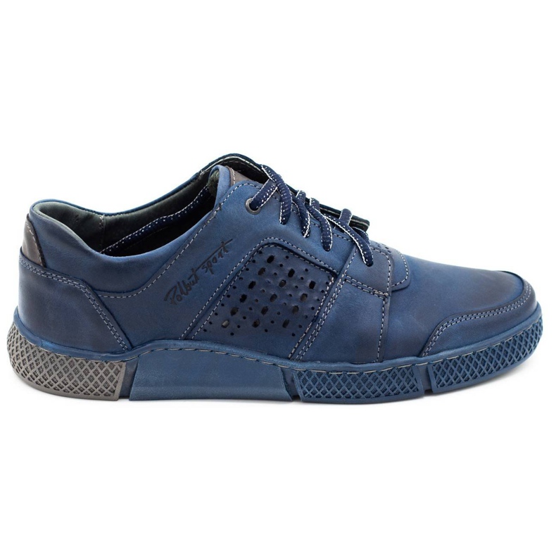 Polbut Scarpe da uomo traforate J70 blu navy