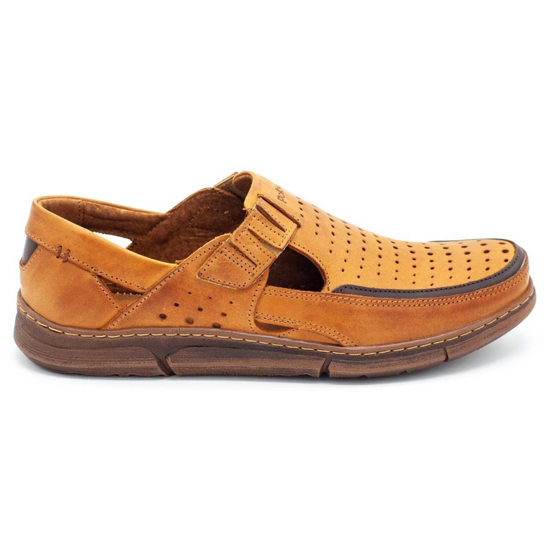 Polbut Scarpe estive da uomo traforate J73L rosse marrone