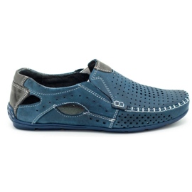 Olivier Scarpe uomo mocassini 901 estate blu navy