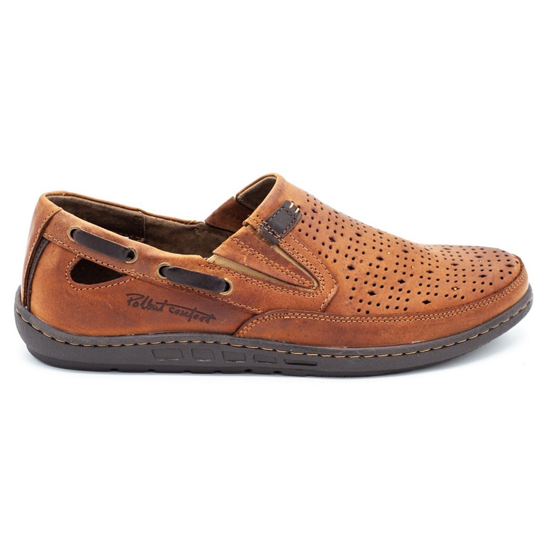 Polbut Scarpe uomo mocassini traforati J68/2L ginger multicolore