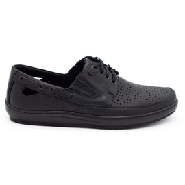 Polbut Scarpe da uomo, mocassini traforati J69 / 2L nero