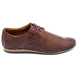 Scarpe uomo traforate 394A marrone