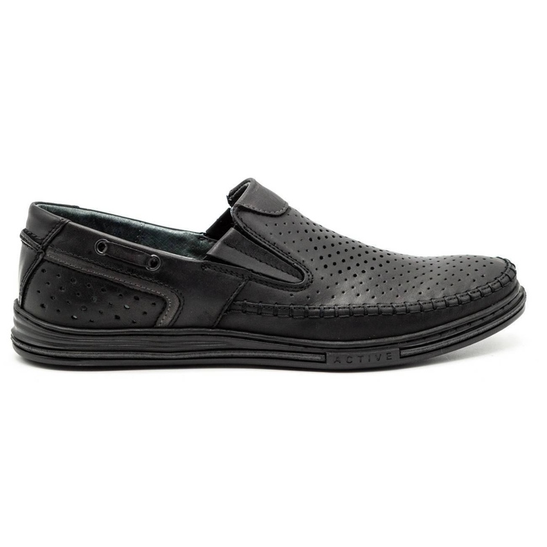 Polbut Scarpe estive da uomo in pelle 09 per l'estate nero con grigio multicolore