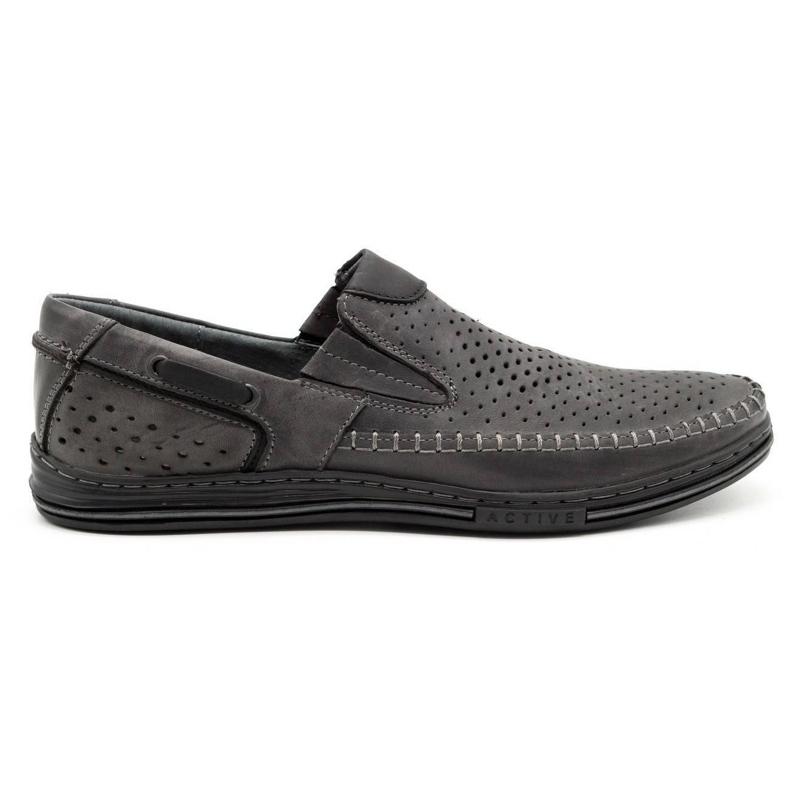 Polbut Scarpe estive in pelle da uomo grigie 09 grigio