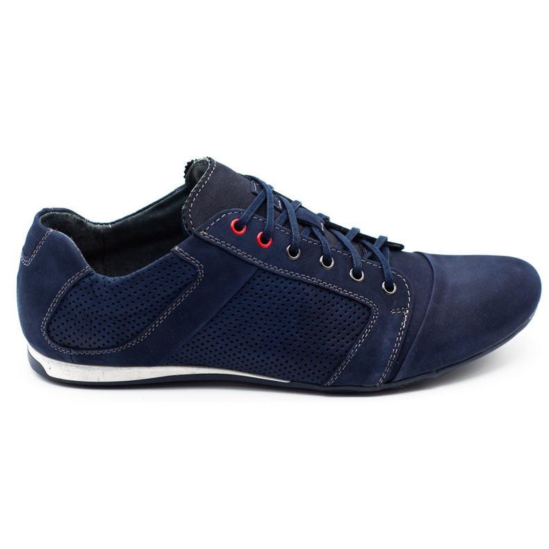 Lemar Scarpe da uomo in pelle 882 blu navy