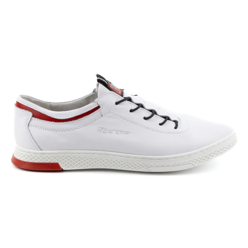 Polbut Scarpe casual da uomo in pelle K23 bianche con rosso bianca