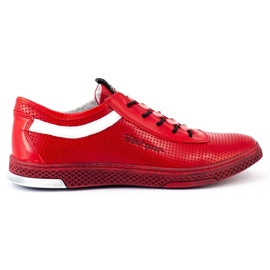 Polbut Scarpe casual da uomo in pelle K23P rosse rosso