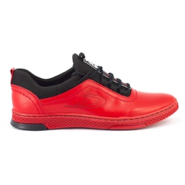 Polbut Scarpe casual da uomo in pelle K24 rosse rosso