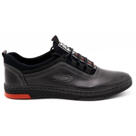 Polbut Scarpe casual da uomo in pelle grigie K24 grigio