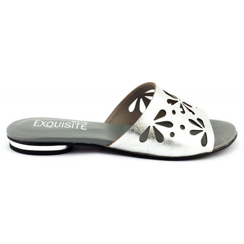 Exousite Pantofole da donna traforate 1072 argento d'argento
