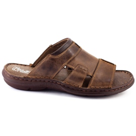 Polbut Pantofole da uomo 358 marroni grigio