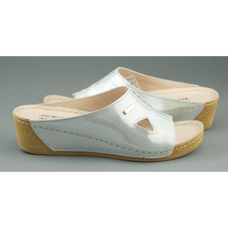 Tyche Pantofole con zeppa 590 bianche e argento bianco e argento