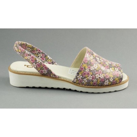 Dolce Pietro Sandali estivi in ​​pelle 2203 con fiori multicolore