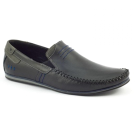 KOMODO Mocassini da uomo in pelle nera 876 nero
