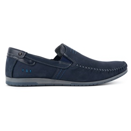 KOMODO Mocassini uomo in pelle 876 blu navy
