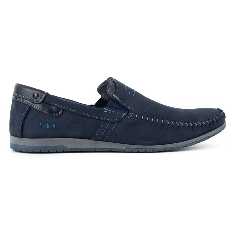KOMODO Mocassini uomo in pelle 876 blu navy