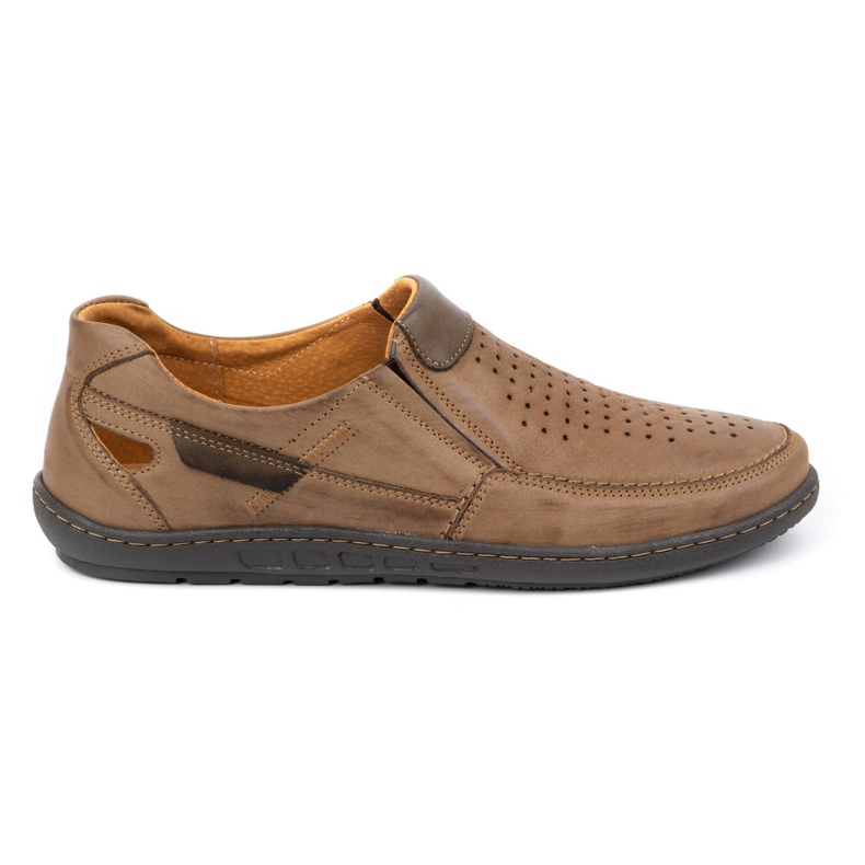 Olivier Mocassini uomo in pelle per l'estate 602 marrone