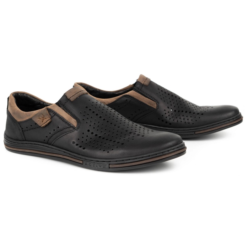 Polbut Scarpe brogue da uomo 401 Summer Black nero