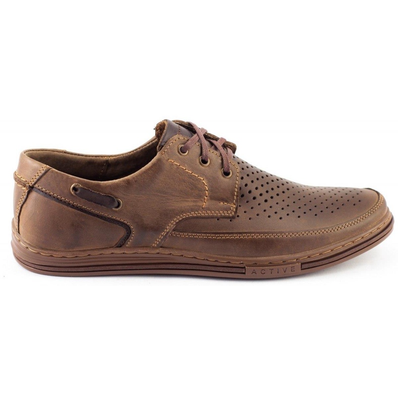 Polbut Scarpe da uomo traforate J44L marroni marrone