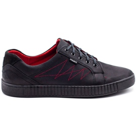 Polbut Scarpe casual da uomo J66 nere con rosso nero multicolore