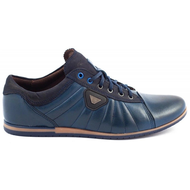 Lemar Scarpe da uomo in pelle 1615 blu navy