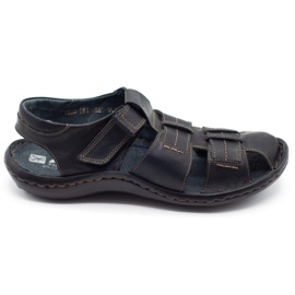 ABIS Sandali da uomo in pelle 4557 neri nero