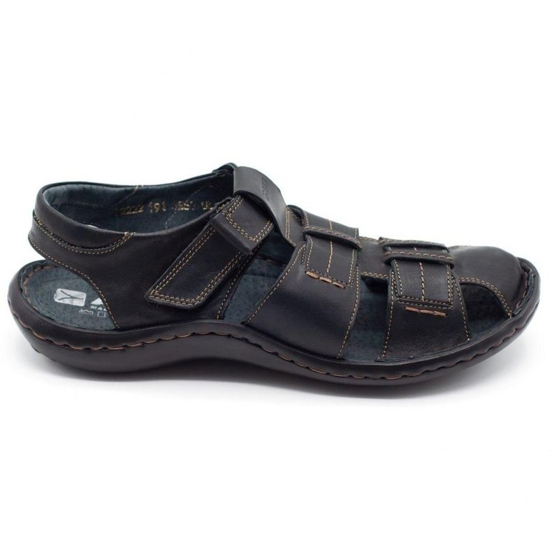 ABIS Sandali da uomo in pelle 4557 neri nero
