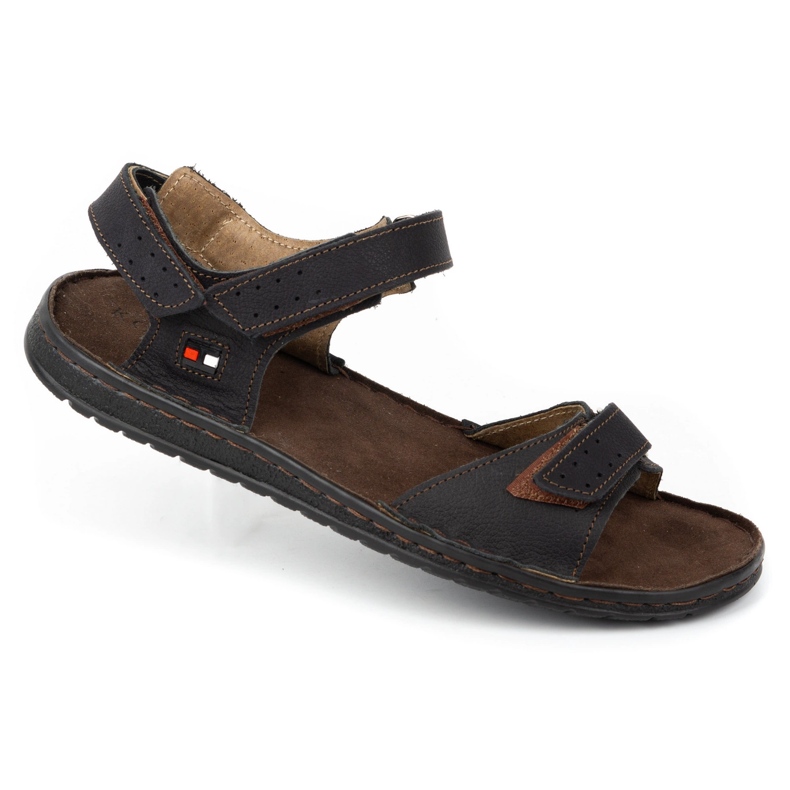 KOMODO Sandali da uomo in pelle nera 881K nero