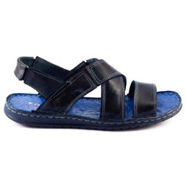 KOMODO Sandali da uomo in pelle 882K blu navy scuro