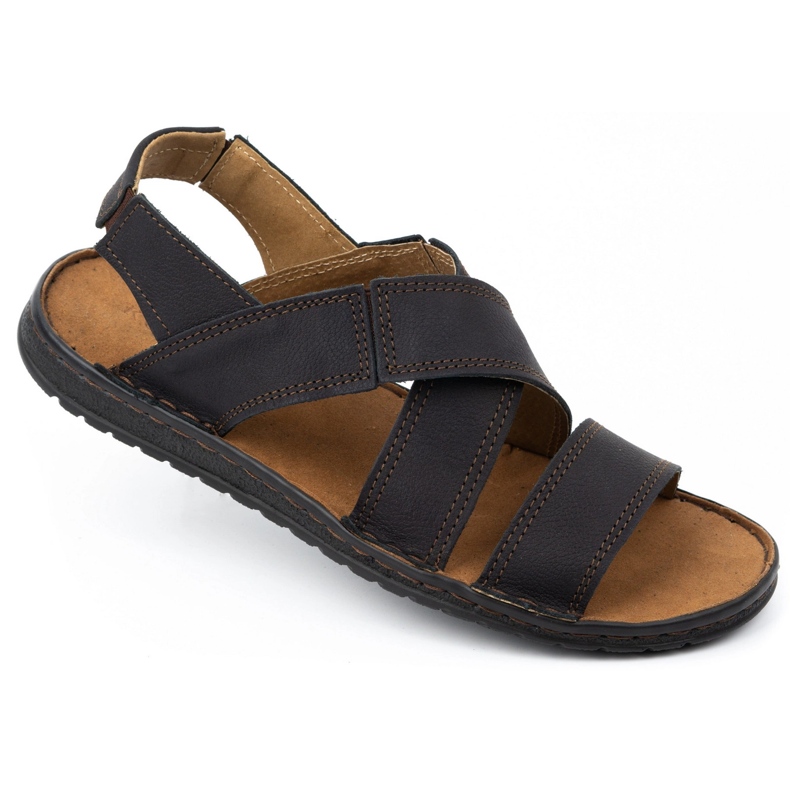 KOMODO Sandali da uomo in pelle 882K nabuk nero