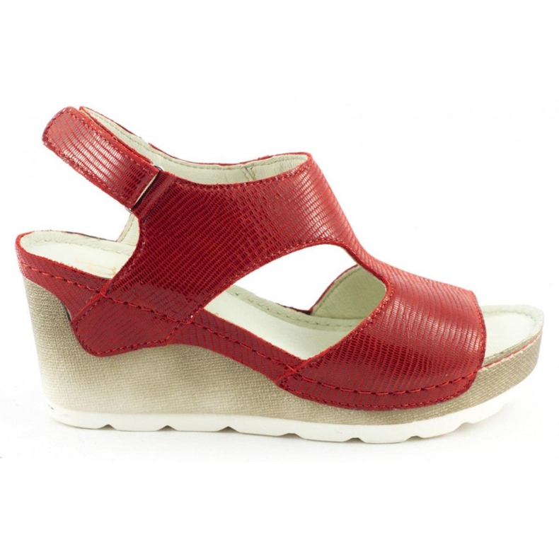 Dolce Pietro Sandali con zeppa 0888 rosso