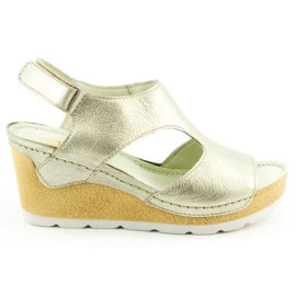 Dolce Pietro Sandali con zeppa 0888 oro platino d'oro