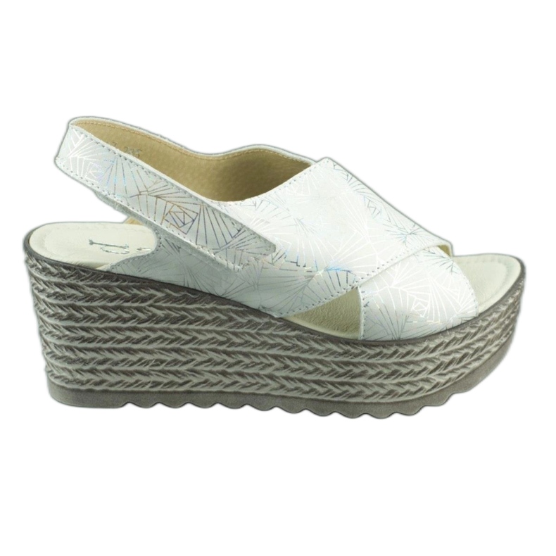 Dolce Pietro Sandali con zeppa 1031 bianco e argento multicolore