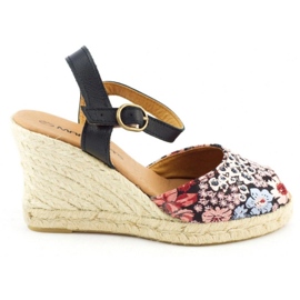 Mariettas Sandali con zeppa 7210 fiore multicolore
