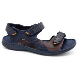 Polbut Sandali SA04 blu navy con marrone multicolore