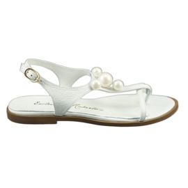 Exclusive Sandali con perle 618 bianco bianca