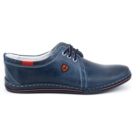 Polbut Scarpe in pelle da uomo 343 blu navy
