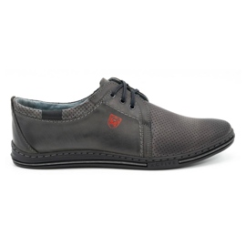 Polbut Scarpe da uomo in pelle 343, perforazione grigia grigio