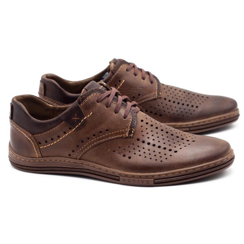 Polbut Scarpe uomo in pelle 402 marrone estivo