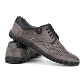 Polbut Scarpe da uomo in pelle 402 grigio estivo
