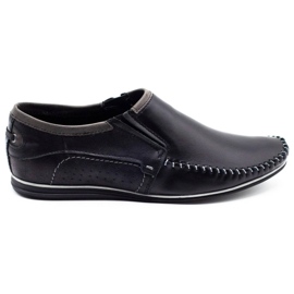 KOMODO Scarpe da uomo in pelle 847 nere nero