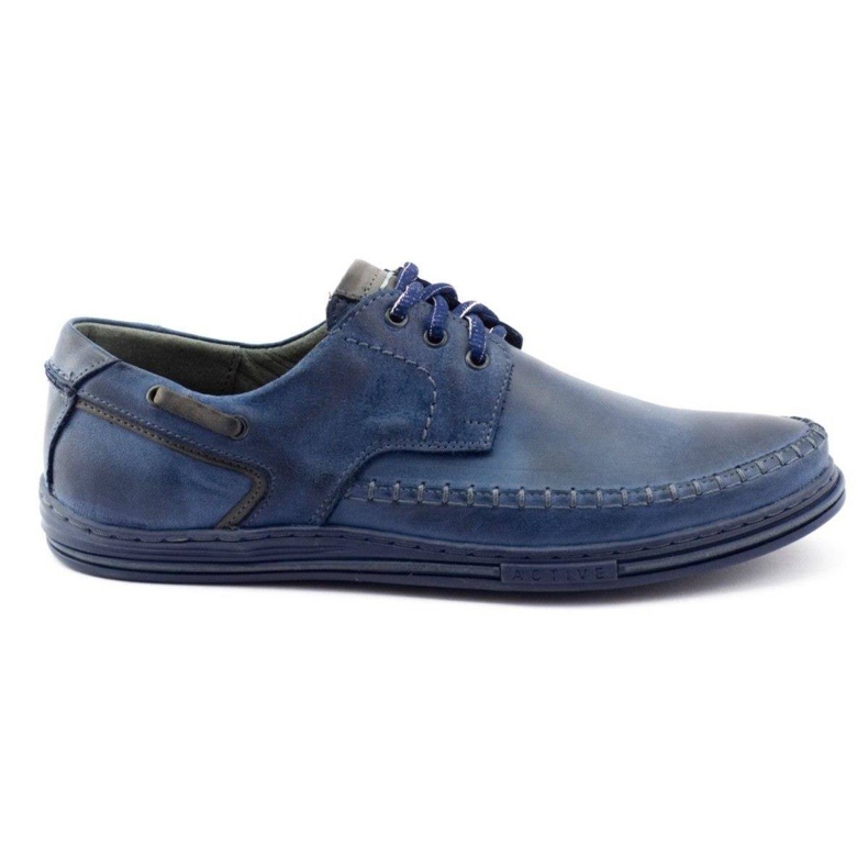 Polbut Scarpe da uomo in pelle J44PŁ Blu navy