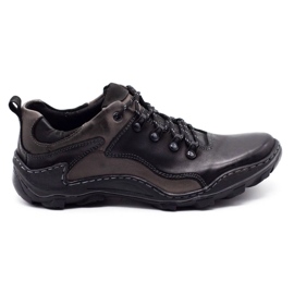 KENT Scarpe da uomo in pelle Trapery 207 nere nero