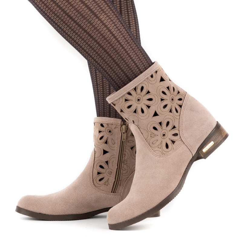 Olivier Comodi stivali traforati Alice beige