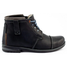 Olivier Stivali invernali da uomo stivali da neve 120 Black nero