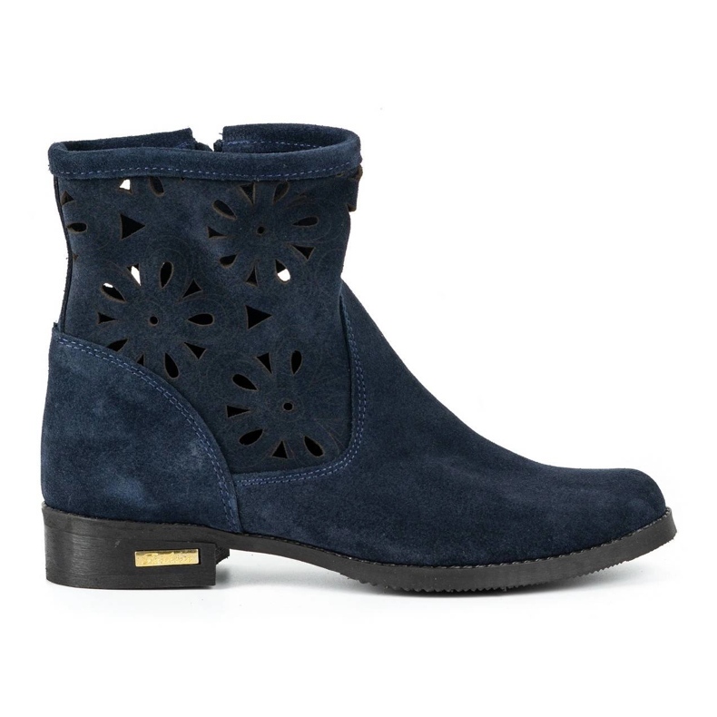 Olivier Comodi stivali traforati Alice blu navy