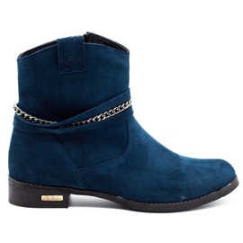 Olivier Stivali isolanti da donna con catena Luna blu navy