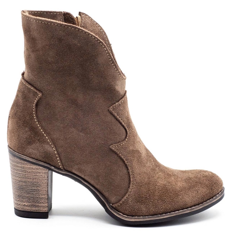 Olivier Stivali Lucy beige con tacco alto