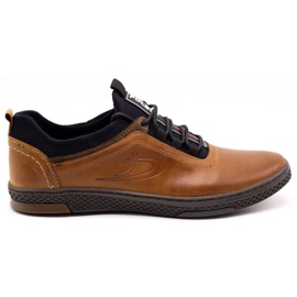 Polbut Scarpe casual da uomo in pelle K24 cammello marrone