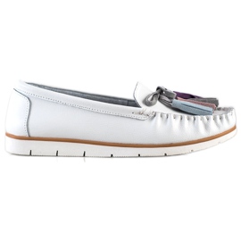 Evento Mocassini In Pelle Con Frange bianco